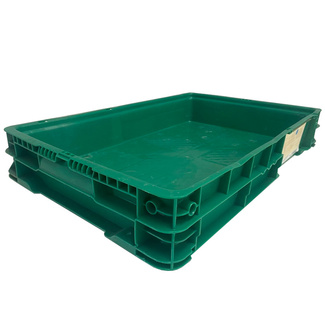 Imagen de Caja de Plástico Verde Usada Paredes Cerradas 60 x 37 x 10 cm