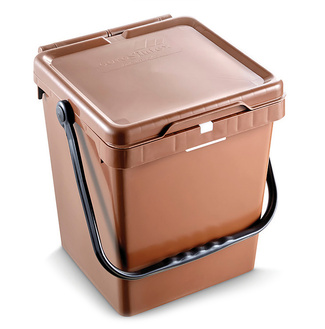 Imagen de Cubo Plástico para Residuos Domésticos ECOBOX 20 Litros Marrón 