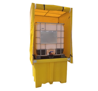 Imagen de Cubeta de Polietileno Amarillo con Toldo para 1 Depósito de 1000 litros 